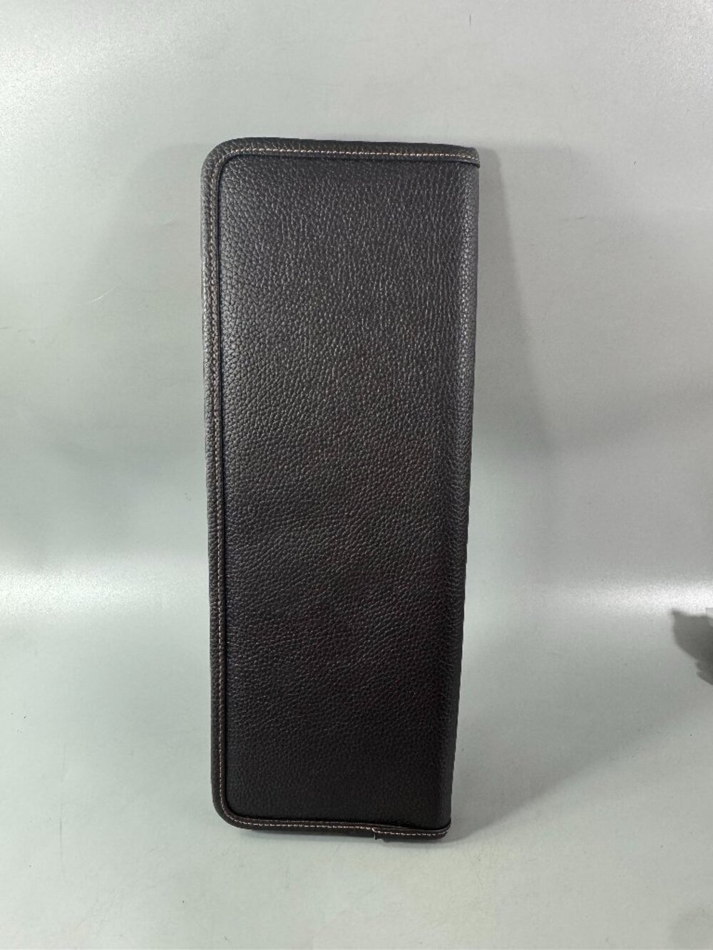 Brooks Brothers Men’s Brown Pebbled Zipper Travel Tie Case